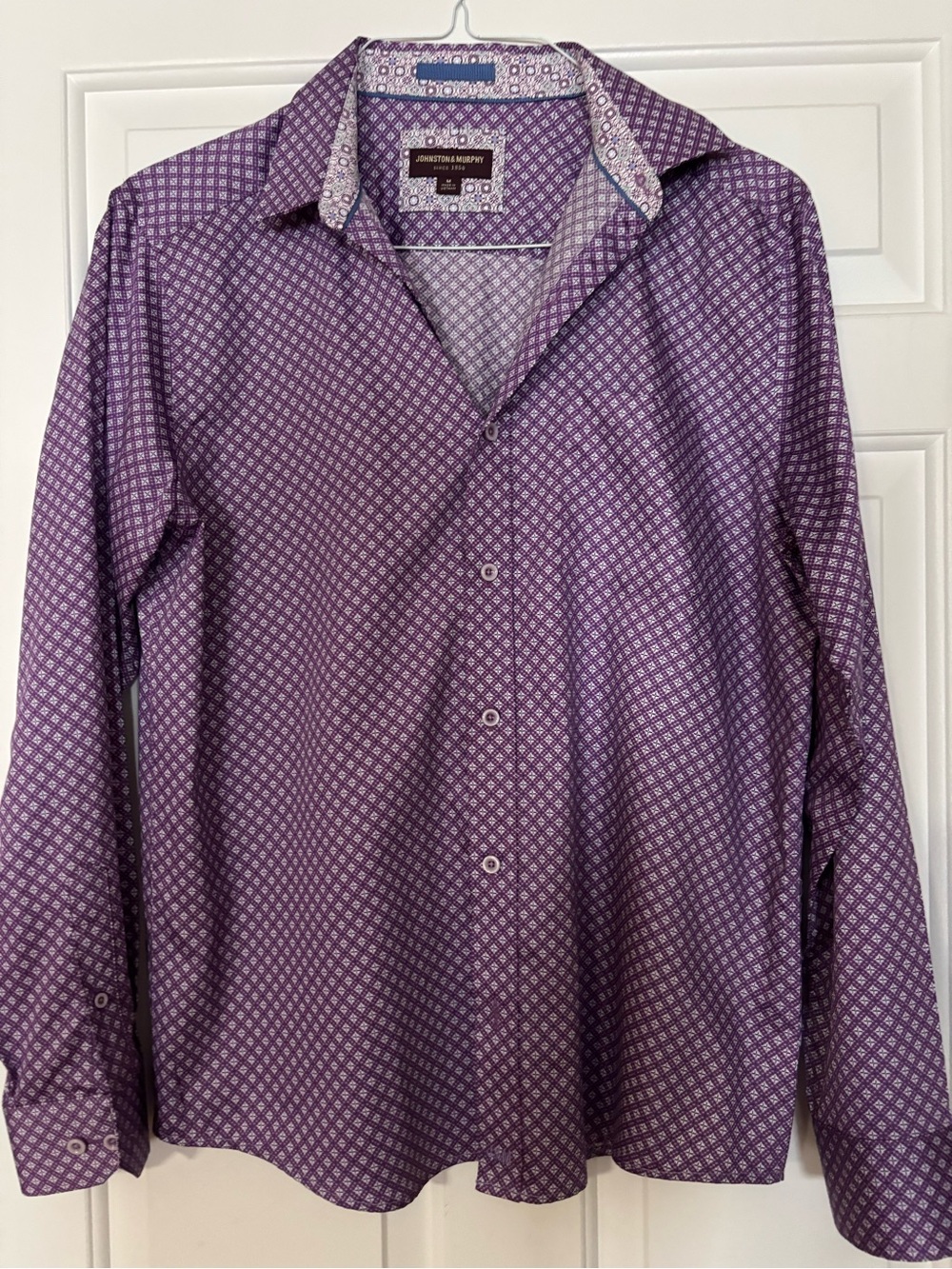 Johnston & Murphy Men's Purple Geometric Button-Down Shirt
